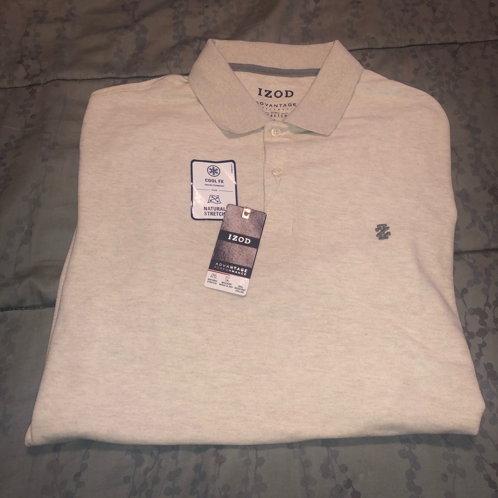 IZOD Cream White Polo Shirt NWT